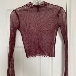F21 Mesh Sparkle Long Sleeve